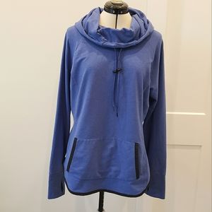 Athleta Pull Over Hoodie Royal Blue W/ Black Trim Size Large